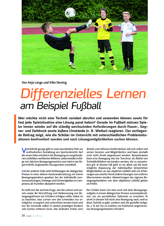 DIFFERENZIELLES LERNEN AM BEISPIEL FUSSBALL