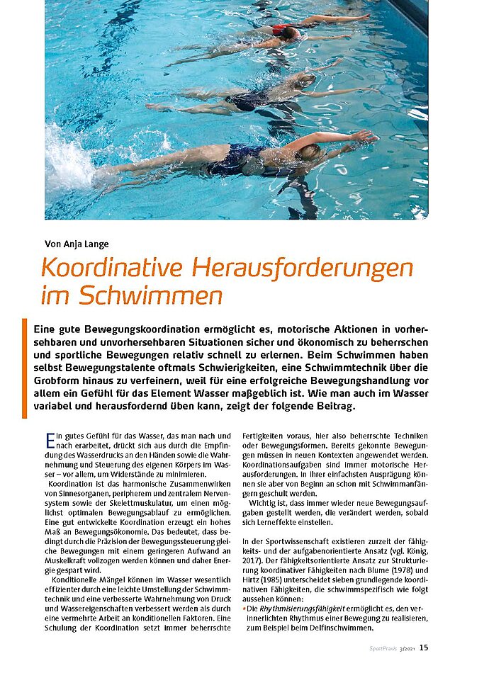 KOORDINATIVE HERAUSFORDERUNGEN IM SCHWIMMEN