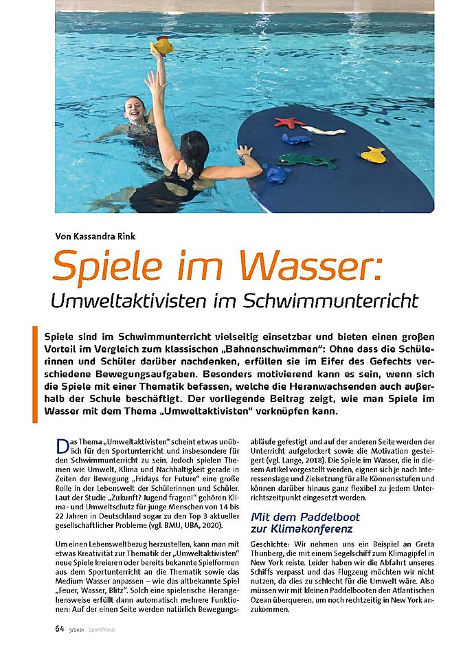  SPIELE IM WASSER: UMWELTAKTIVISTEN IM SCHWIMMUNTERRICHT