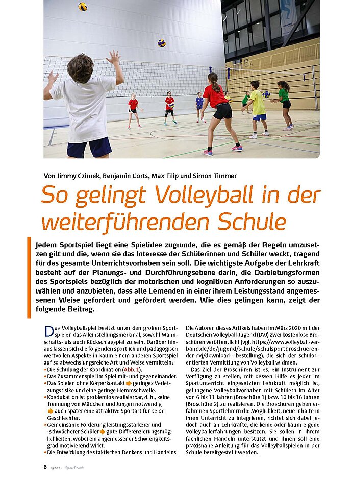 SO GELINGT VOLLEYBALL IN DER WEITERFHRENDEN SCHULE