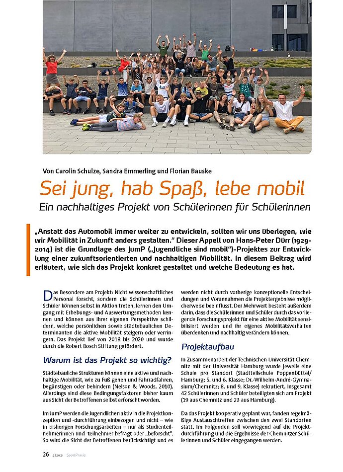 SEI JUNG, HAB SPASS, LEBE MOBIL EIN NACHHALTIGES PROJEKT