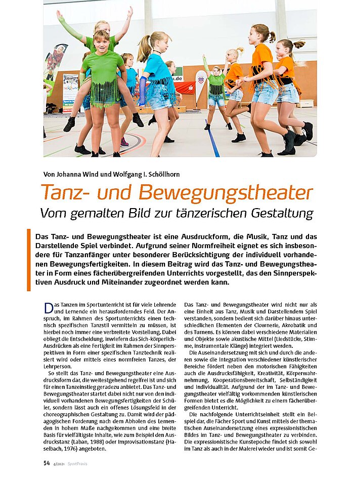 TANZ- UND BEWEGUNGSTHEATER VOM GEMALTEN BILD ZUR TNZERISCHEN GESTALTUNG