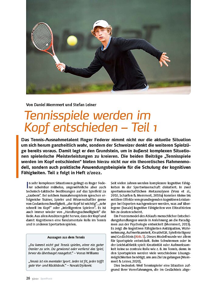 TENNISSPIELE WERDEN IM KOPF ENTSCHIEDEN - TEIL 1