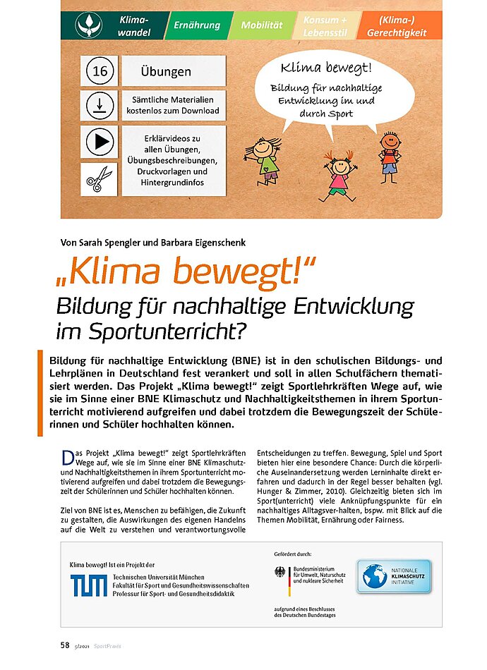 KLIMA BEWEGT! BILDUNG FR NACHHALTIGE ENTWICKLUNG IM SPORTUNTERRICHT