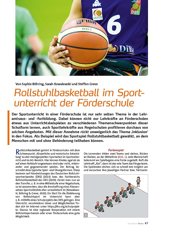 ROLLSTUHLBASKETBALL IM SPORT- UNTERRICHT DER FRDERSCHULE