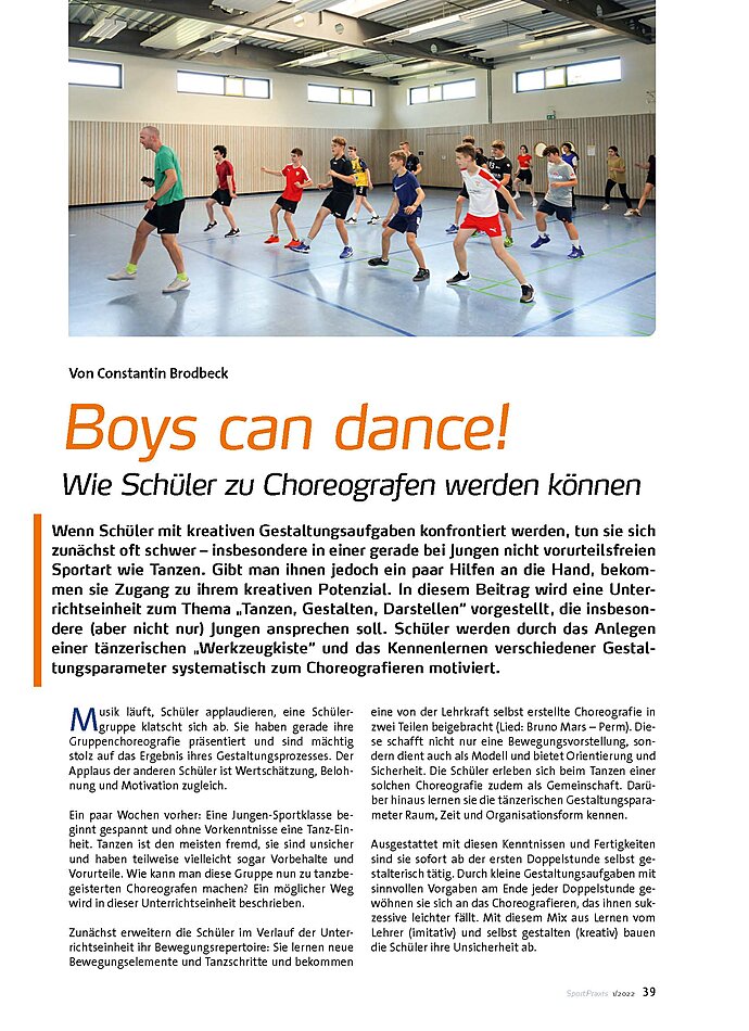 BOYS CAN DANCE! WIE SCHLER ZU CHOREOGRAFEN WERDEN KNNEN