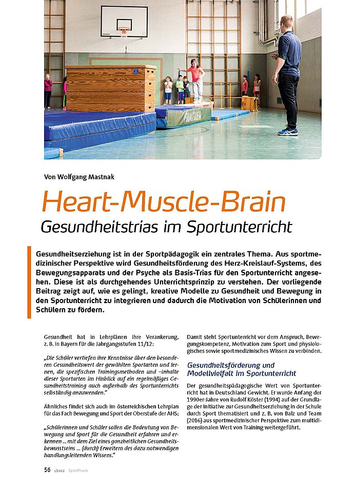 Auf diesem Bild sehen Sie das Produktbild 1 fr HEART-MUSCLE-BRAIN GESUNDHEITSTRIAS IM SPORT- UNTERRICHT