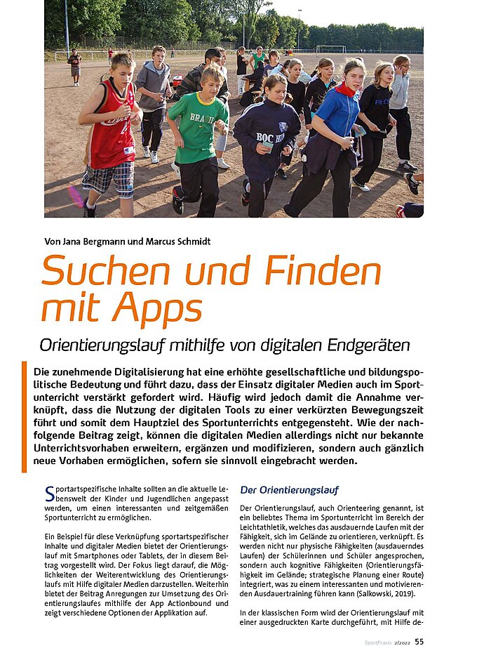 SUCHEN UND FINDEN MIT APPS ORIENTIERUNGSLAUF MITHILFE VON DIGITALEN ENDGERTEN