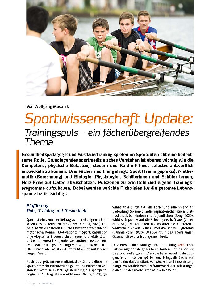 SPORTWISSENSCHAFT UPDATE: TRAININGSPULS -EIN FCHERBER- GREIFENDES THEMA