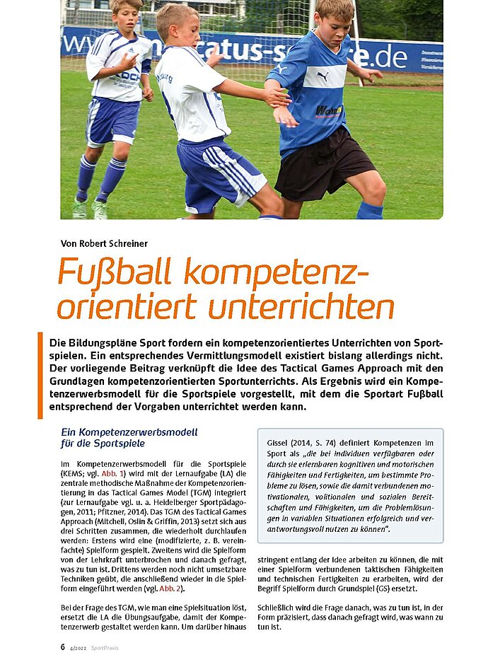 FUBALL KOMPETENZORIENTIERT UNTERRICHTEN