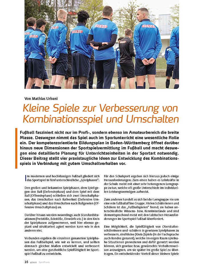 KLEINE SPIELE ZUR VERBESSERUNG VON KOMBINATIONSSPIEL UND UMSCHALTEN