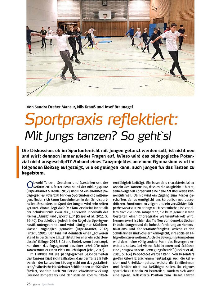 Auf diesem Bild sehen Sie das Produktbild 1 fr SPORTPRAXIS REFLEKTIERT: MIT JUNGS TANZEN? SO GEHTS!