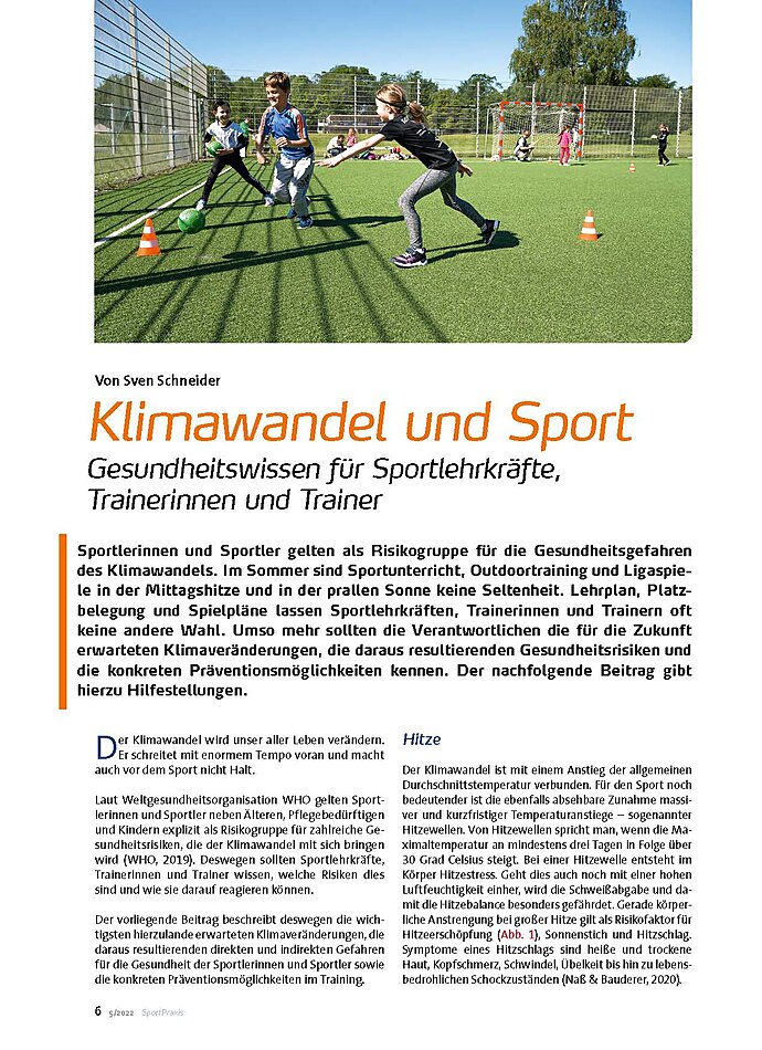 KLIMAWANDEL UND SPORT GESUNDHEITSWISSEN FR SPORT- LEHRKRFTE, TRAINER/INNEN