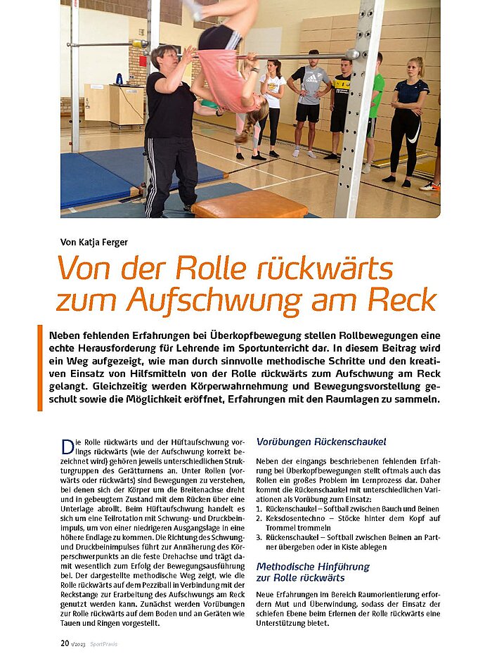 VON DER ROLLE RCKWRTS, ZUM AUFSCHWUNG AM RECK