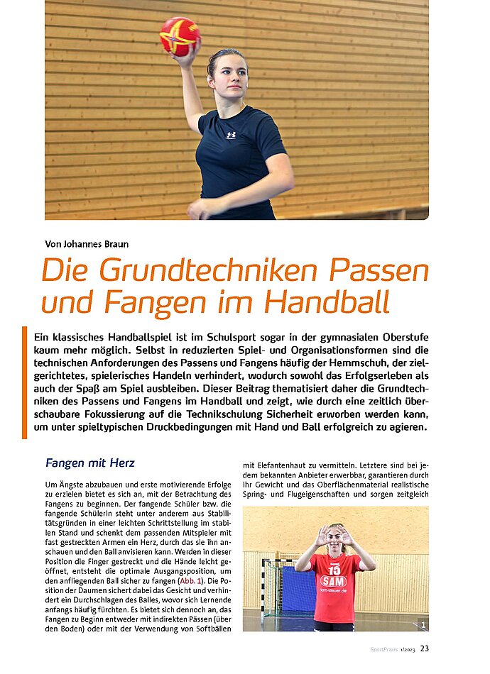 DIE GRUNDTECHNIKEN PASSEN UND FANGEN IM HANDBALL