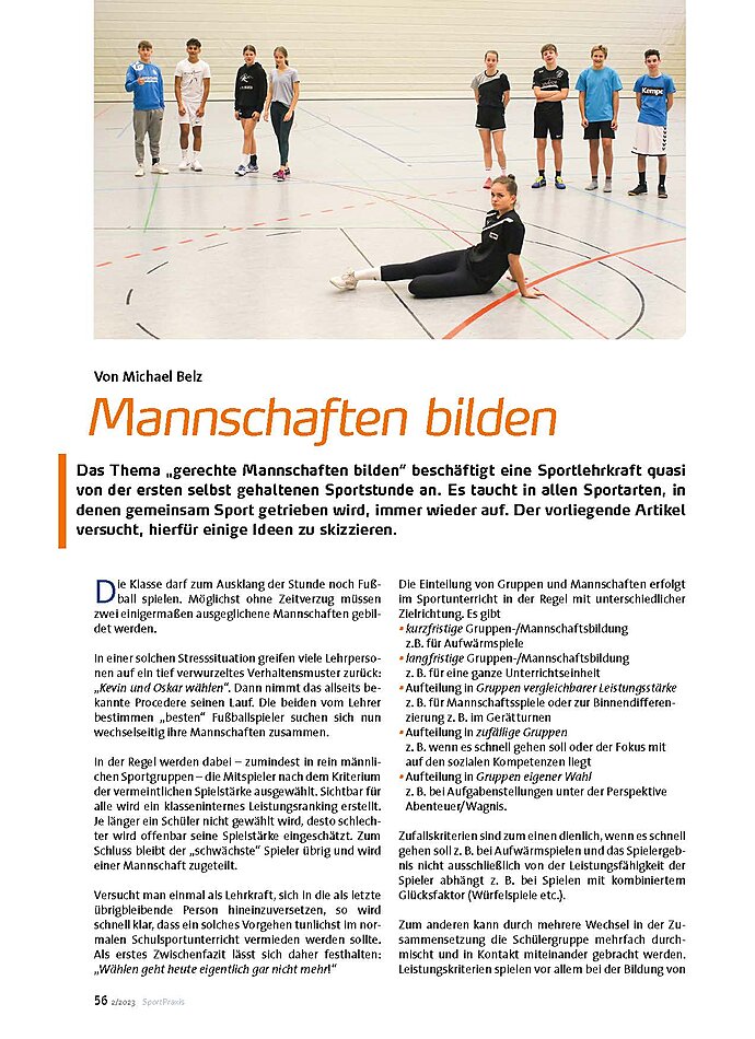 MANNSCHAFTEN BILDEN