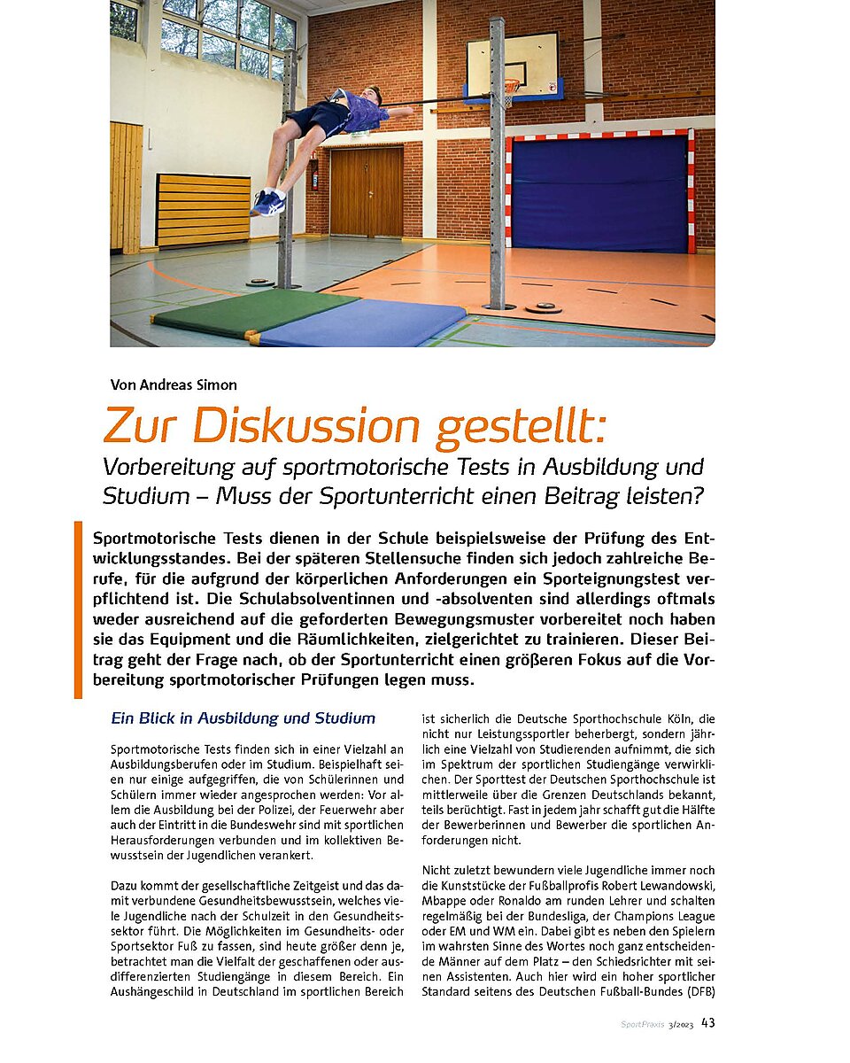 Auf diesem Bild sehen Sie das Produktbild 1 fr VORBEREITUNG AUF SPORTMOTORI- SCHE TESTS IN AUSBILDUNG UND STUDIUM