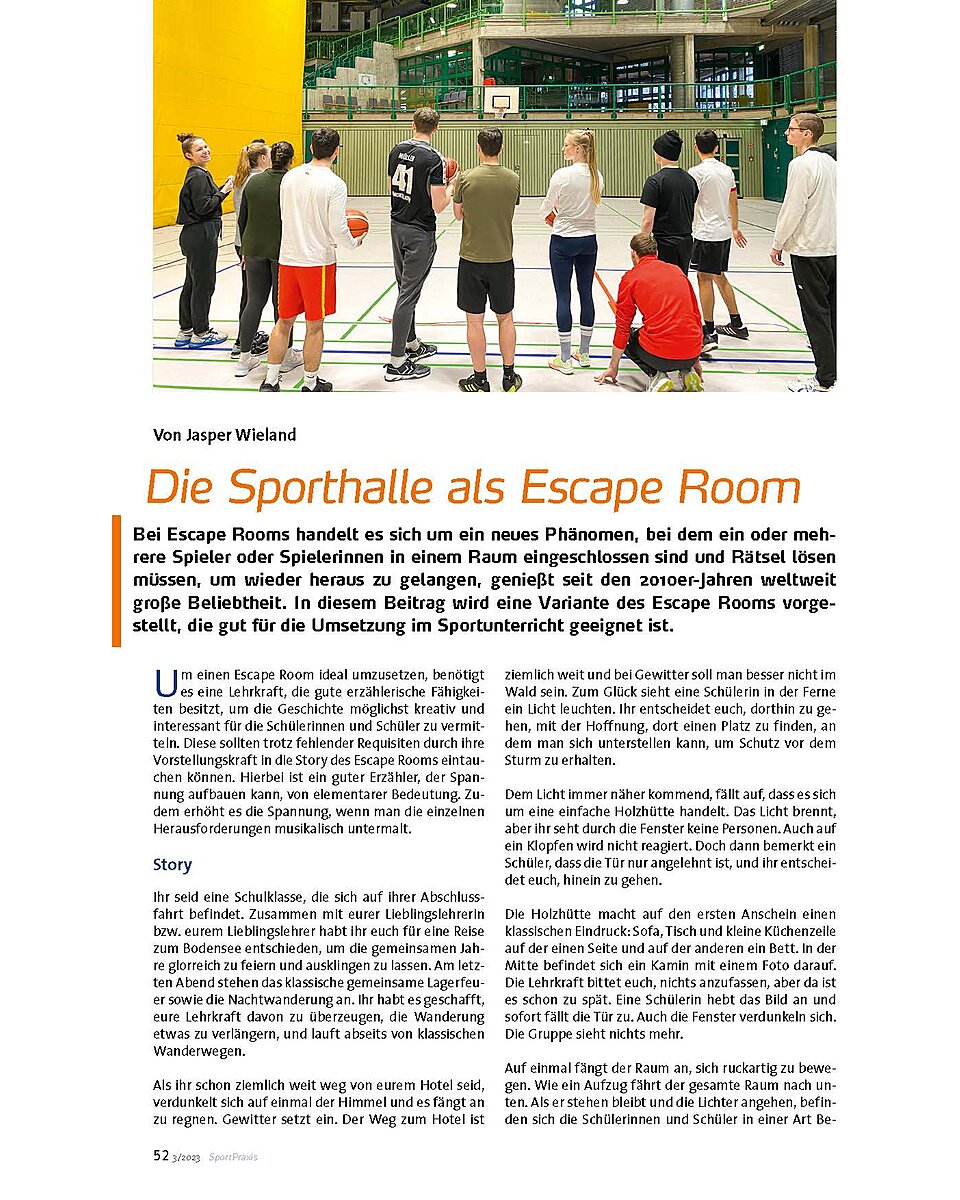 DIE SPORTHALLE ALS ESCAPE ROOM