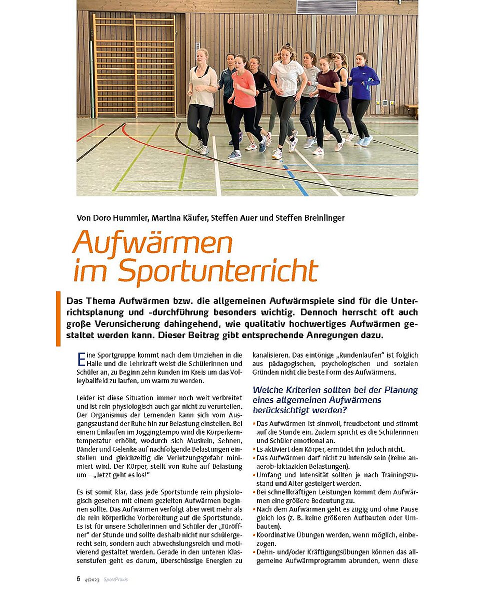 AUFWRMEN IM SPORTUNTERRICHT