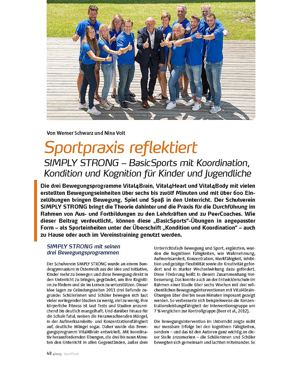 SPORTPRAXIS REFLEKTIERT SIMPLEY STRONG-BASICSPORTS MIT KOORDINATION, KONDITION, KOGNI