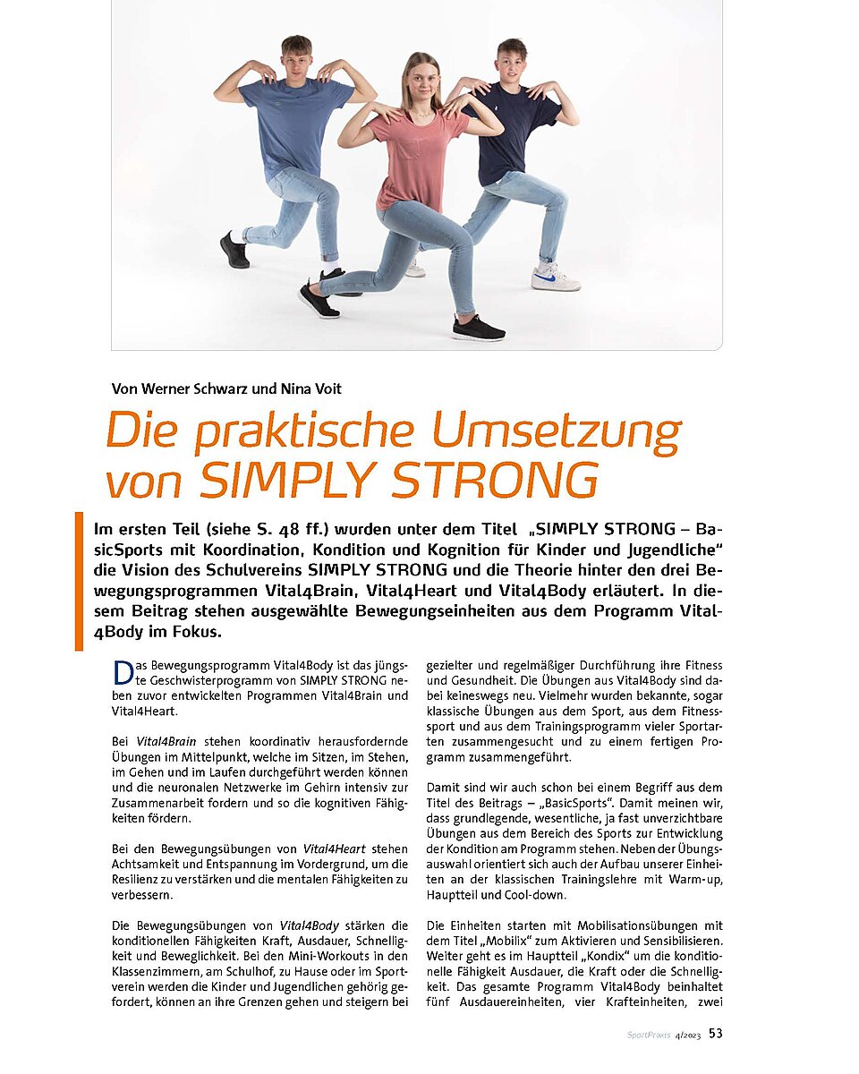 DIE PRAKTISCHE UMSETZUNG VON SIMPLEY STRONG