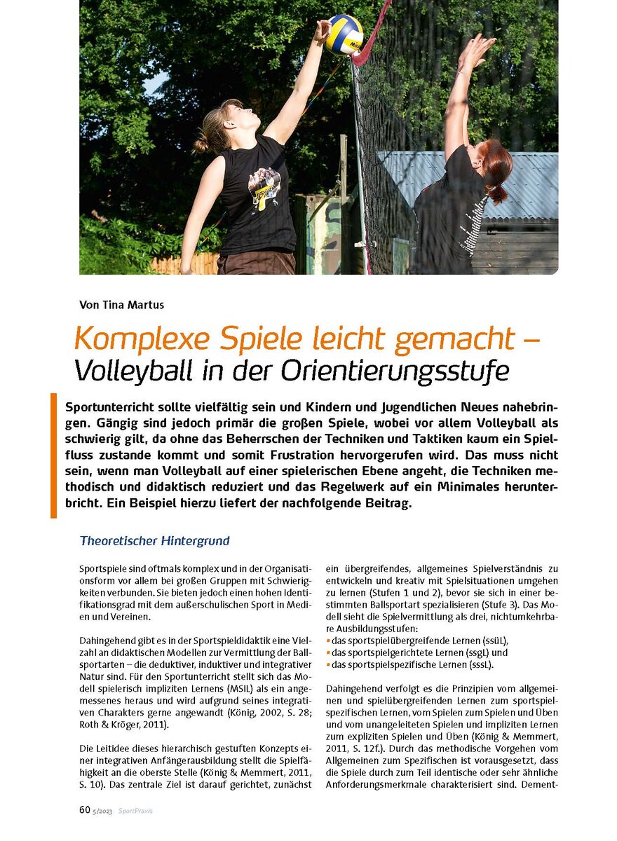 KOMPLEXE SPIELE LEICHT GEMACHT VOLLEYBALL IN DER ORIENTIERUNGSSTUFE