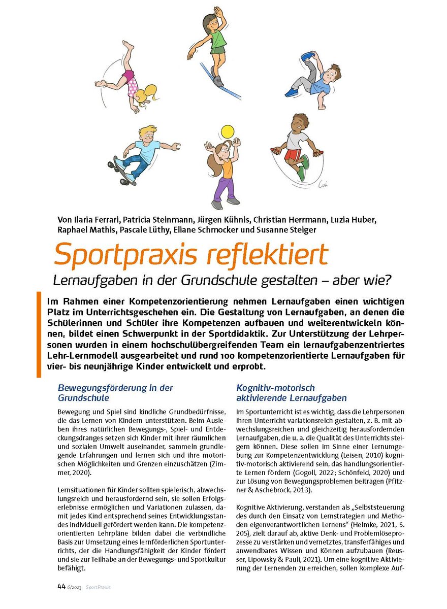 SPORTPRAXIS REFLEKTIERT LERNAUFGABEN I. D. GRUNDSCHULE GESTALTEN - ABER WIE?