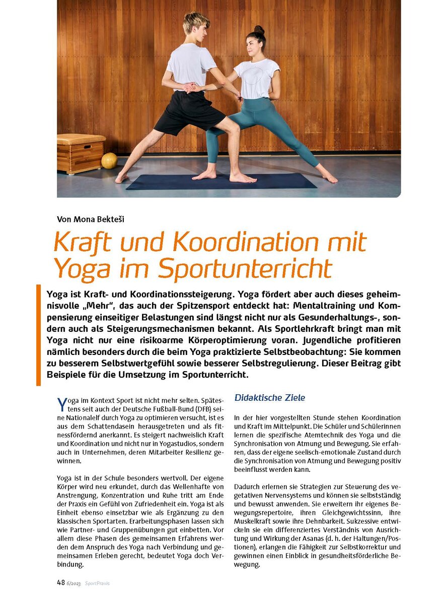 KRAFT UND KOORDINATION MIT YOGA IM SPORTUNTERRICHT