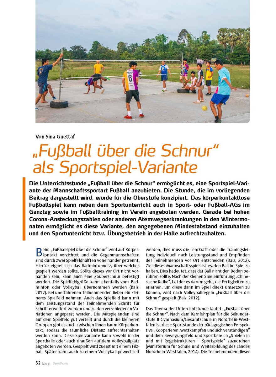 FUSSBALL BER DIE SCHNUR ALS SPORTSPIEL-VARIANTE