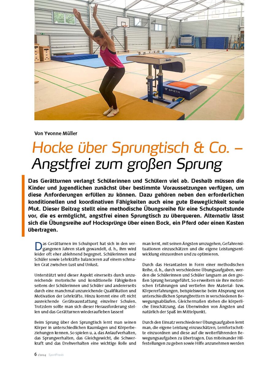 HOCKE BER SPRUNGTISCH & CO. ANGSTFREI ZUM GROSSEN SPRUNG