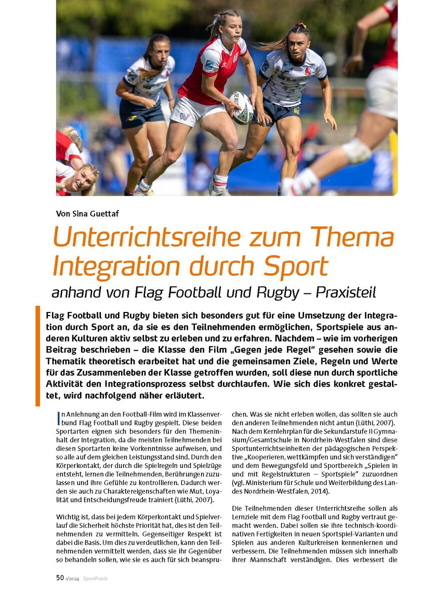 Auf diesem Bild sehen Sie das Produktbild 1 fr UNTERRICHTSREIHE ZUM THEMA INTEGRATION DURCH SPORT PRAXISTEIL