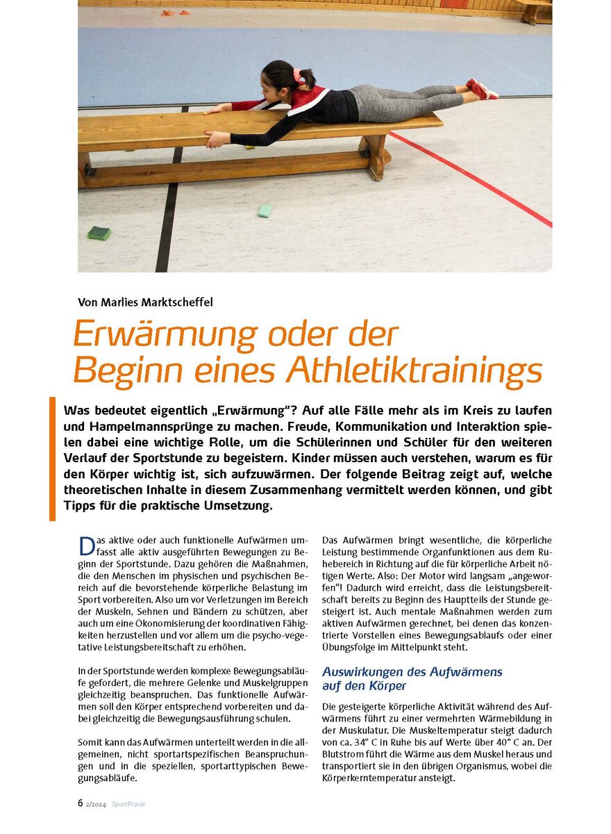 ERWRMUNG ODER DER BEGINN EINES ATHLETIKTRAININGS