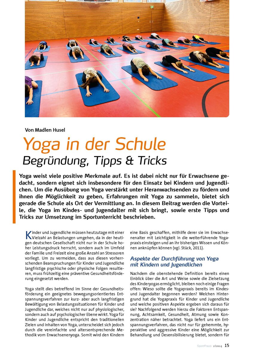 YOGA IN DER SCHULE: BEGRNDUNG, TIPPS & TRICKS