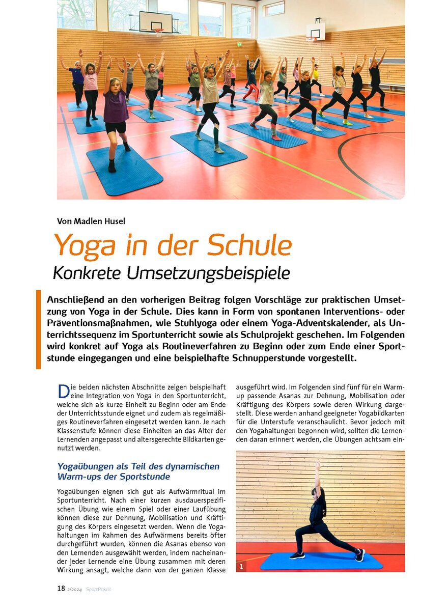 YOGA IN DER SCHULE: KONKRETE UMSETZUNGSBEISPIELE