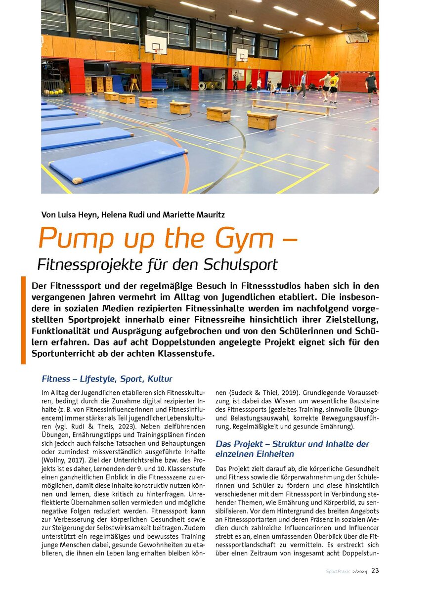 PUMP UP THE GYM - FITNESSPROJEKTE FR DEN SCHULSPORT