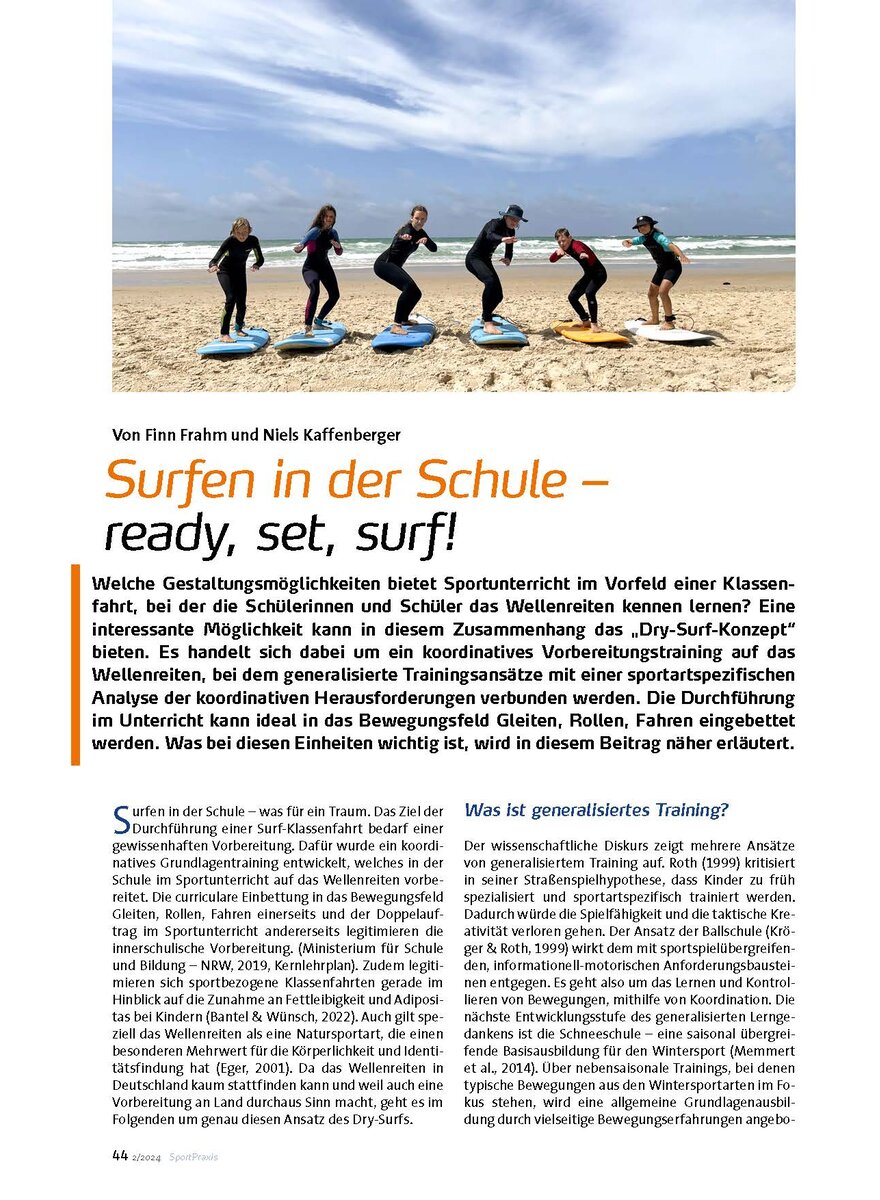 SURFEN IN DER SCHULE - READY, SET, SURF!