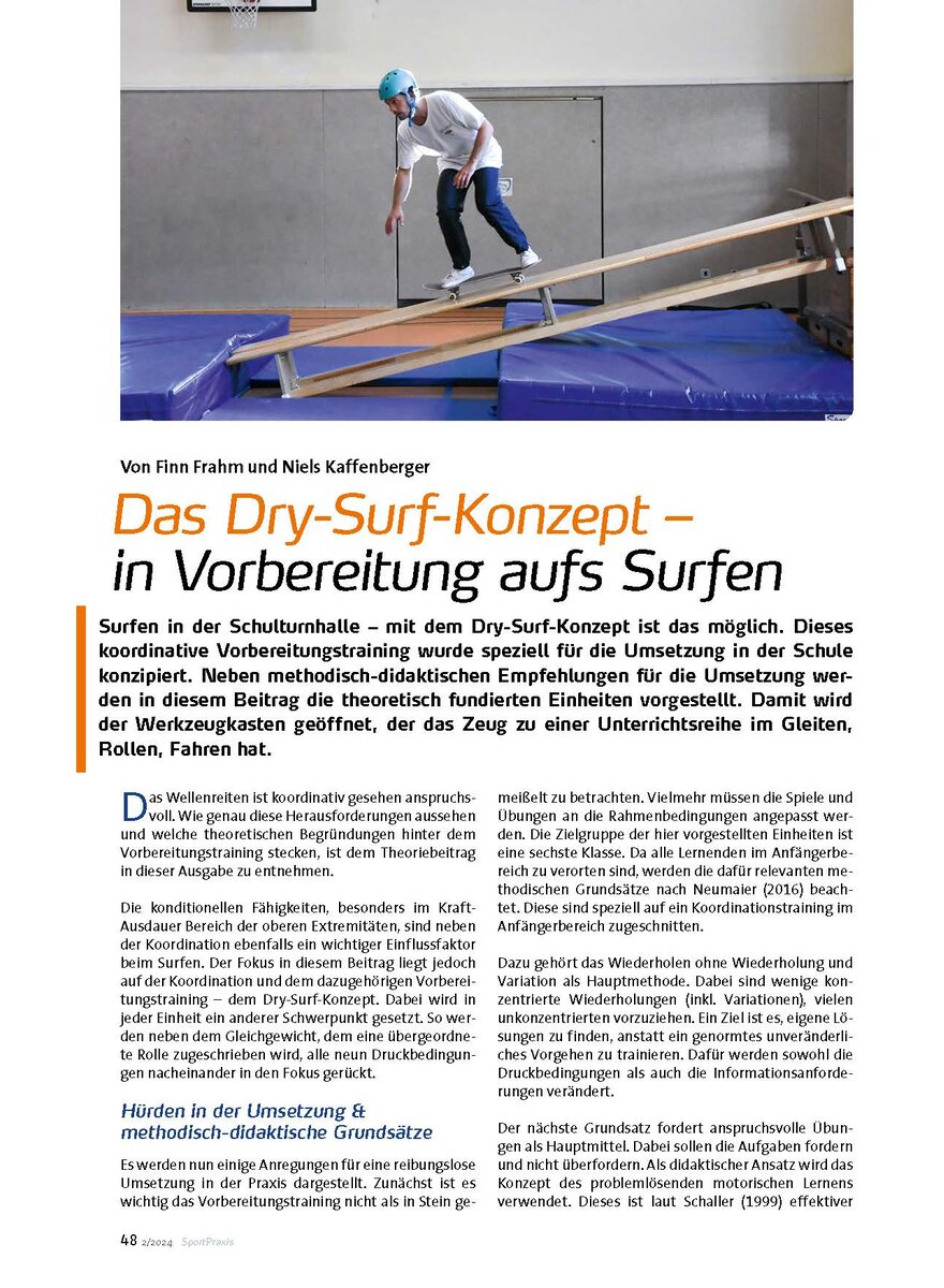 DAS DRY-SURF-KONZEPT - IN VORBEREITUNG AUFS SURFEN