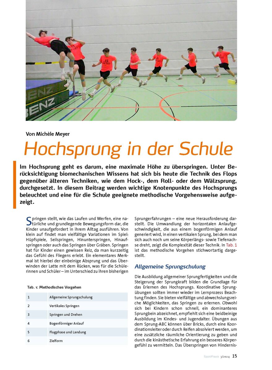 Auf diesem Bild sehen Sie das Produktbild 1 fr HOCHSPRUNG IN DER SCHULE