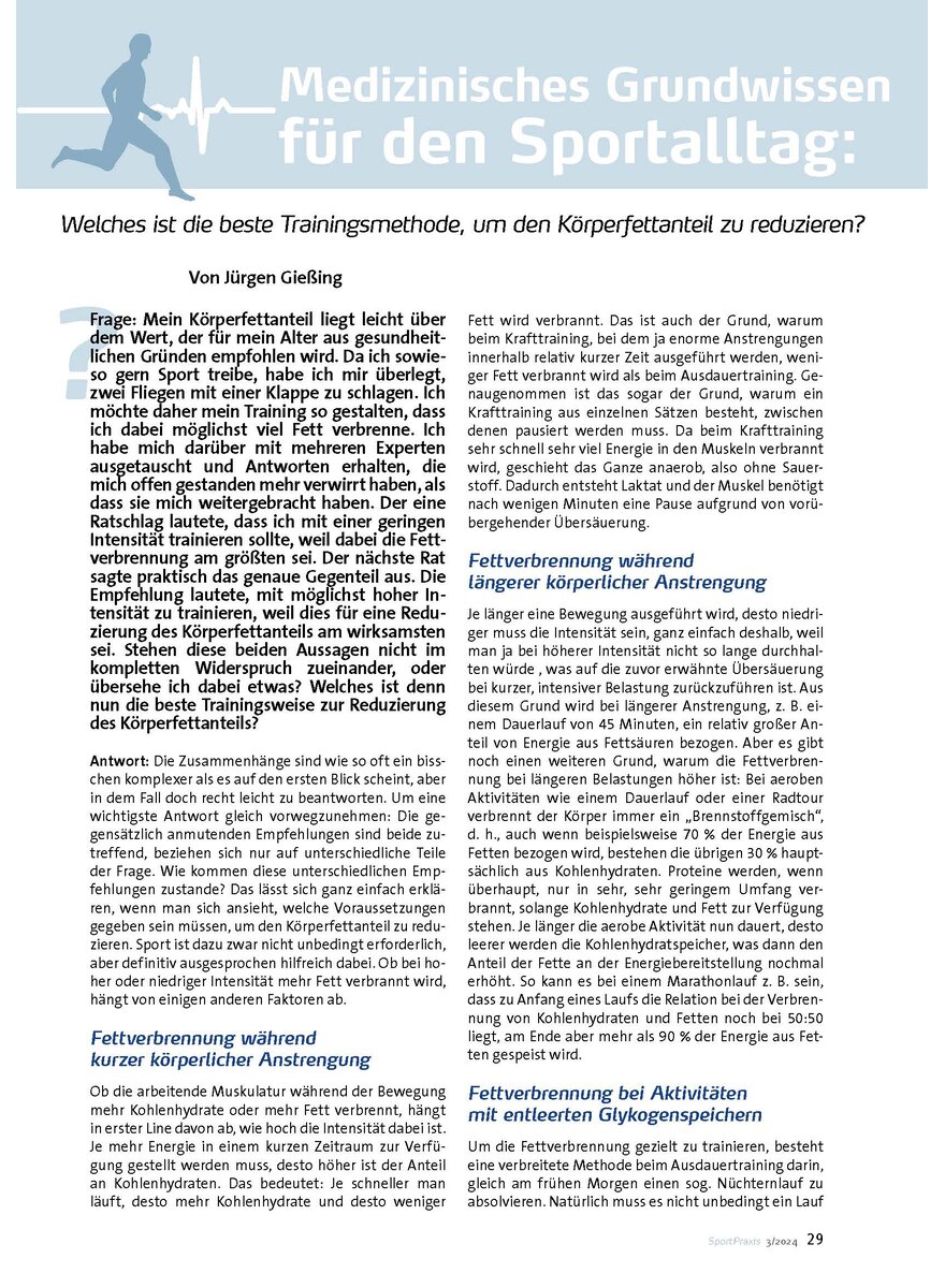 MED. GRUNDWISSEN - WELCHES I.D BESTE TRAININGSMETHODE UM DEN KRPERFETTANTEIL ZU REDUZIEREN