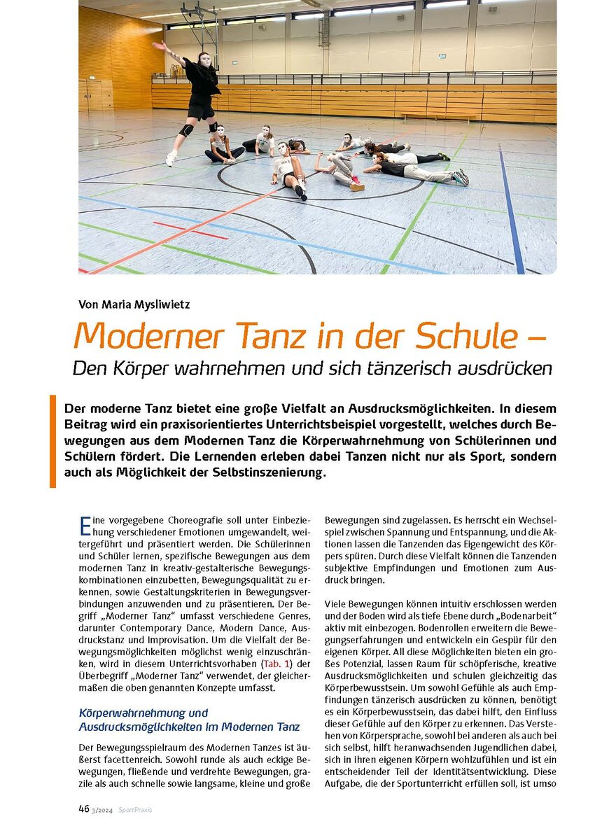 Auf diesem Bild sehen Sie das Produktbild 1 fr MODERNER TANZ IN DER SCHULE