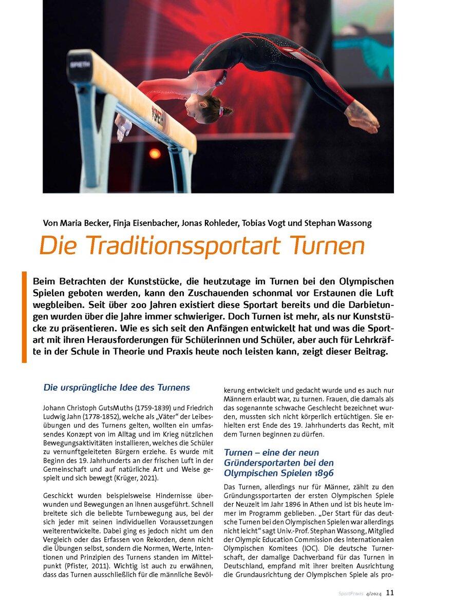 Auf diesem Bild sehen Sie das Produktbild 1 fr DIE TRADITIONSSPORTART TURNEN