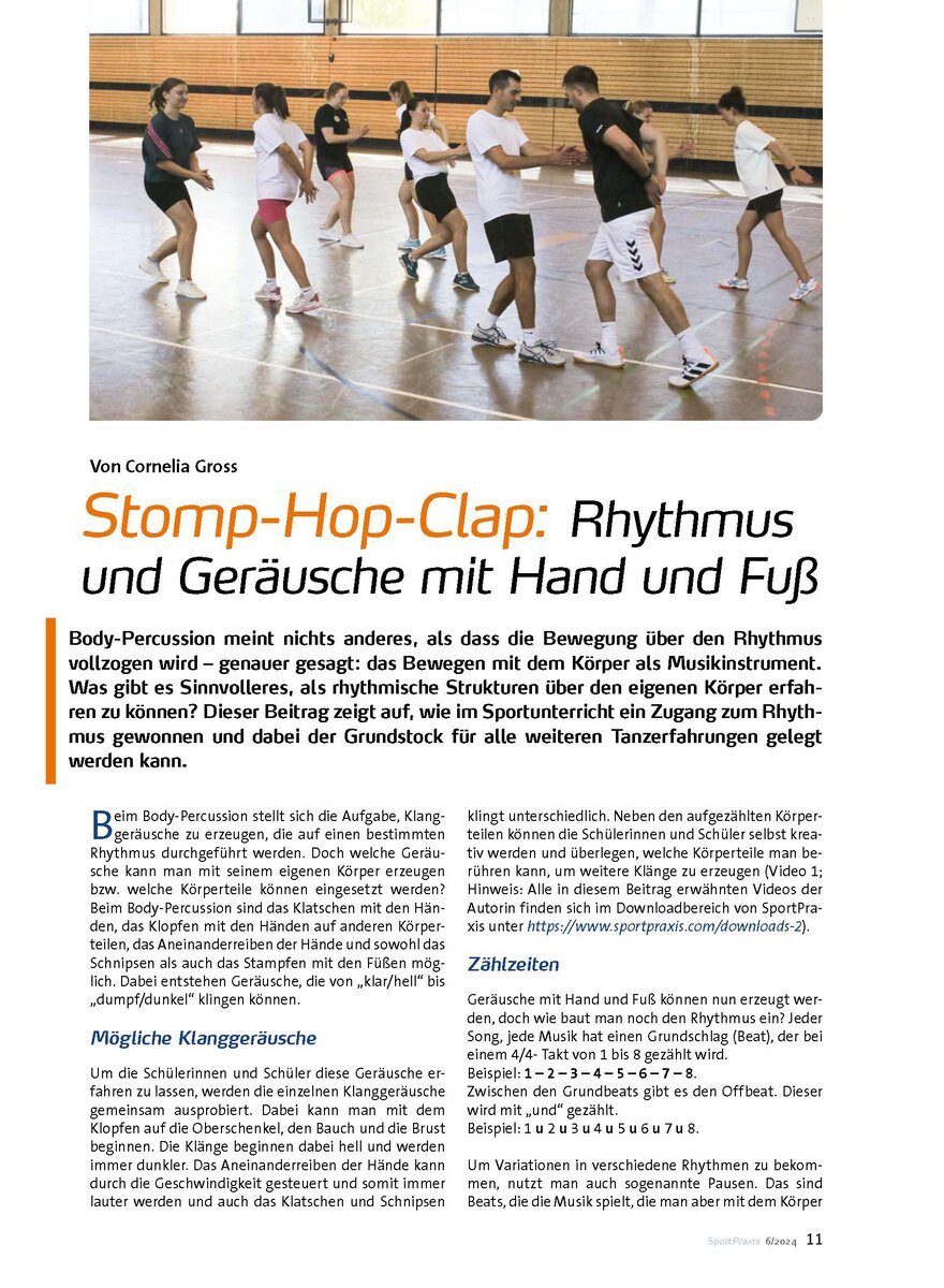 STOMP-HOP-CLAP: RHYTHMUS UND GERUSCHE MIT HAND UND FUSS