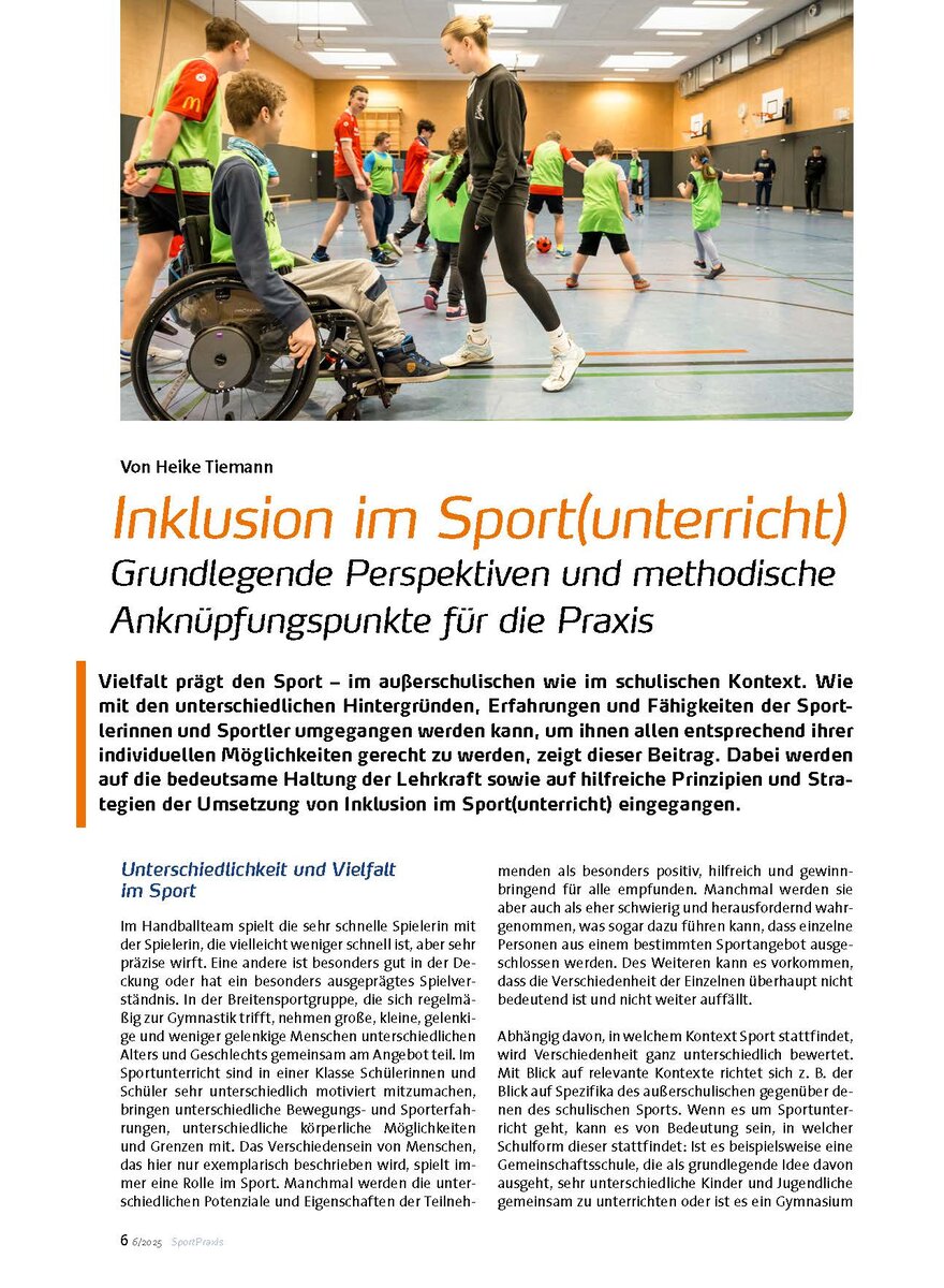 Auf diesem Bild sehen Sie das Produktbild 1 fr INKLUSION IM SPORT(UNTERRICHT) GRUNDLEGENDE PERSPEKTIVEN UND METH: ANKNPFUNGSPUNKTE