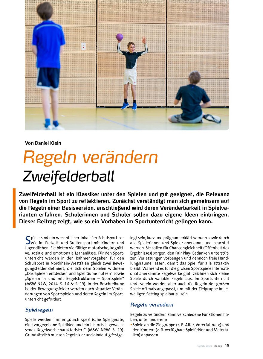 Auf diesem Bild sehen Sie das Produktbild 1 fr REGELN VERNDERN: ZWEIFELDERBALL