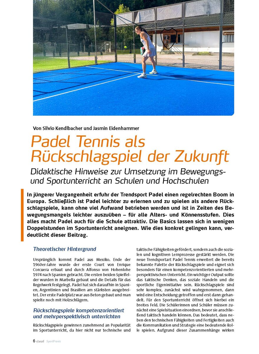 Auf diesem Bild sehen Sie das Produktbild 1 f�r PADEL TENNIS ALS R�CKSCHLAG- SPIEL DER ZUKUNFT - DIDAK- TISCHE HINWEISE
