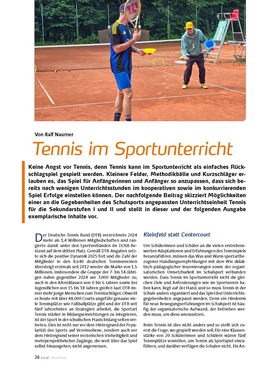 Auf diesem Bild sehen Sie das Produktbild 1 f�r TENNIS IM SPORTUNTERRICHT