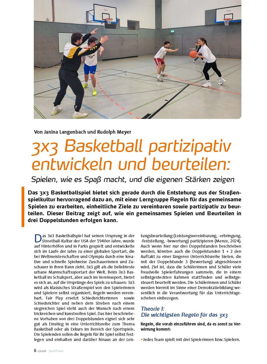 Auf diesem Bild sehen Sie das Produktbild 1 f�r 3X3 BASKETBALL PARTIZIPATIV ENTWICKELN UND BEURTEILEN