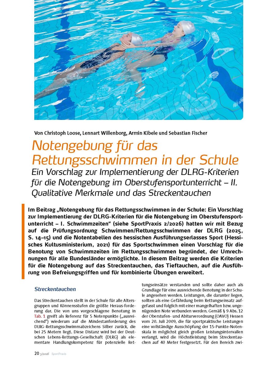 Auf diesem Bild sehen Sie das Produktbild 1 f�r NOTENGEBUNG F�R DAS RETTUNGS- SCHWIMMEN IN DER SCHULE - TEIL 2