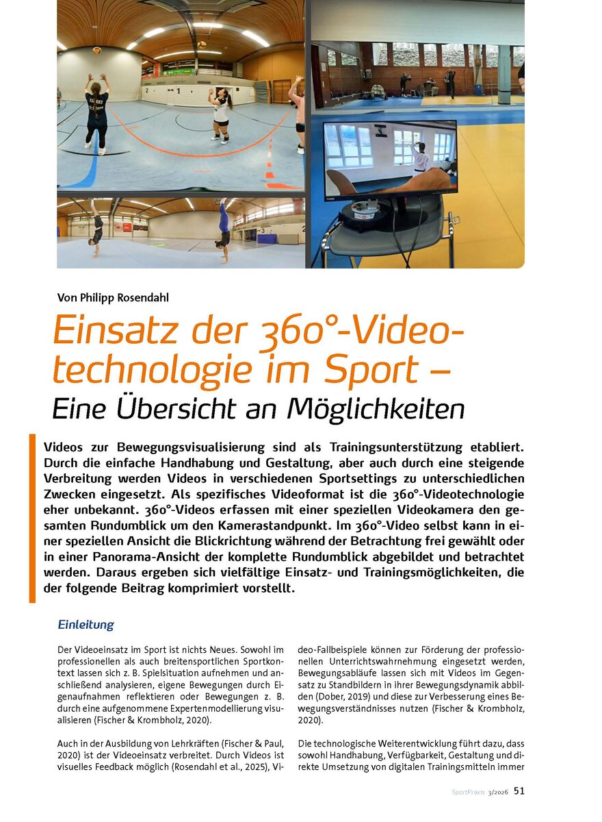 Auf diesem Bild sehen Sie das Produktbild 1 f�r EINSATZ DER 360GRAD-VIDEO- TECHNOLOGIE IM SPORT