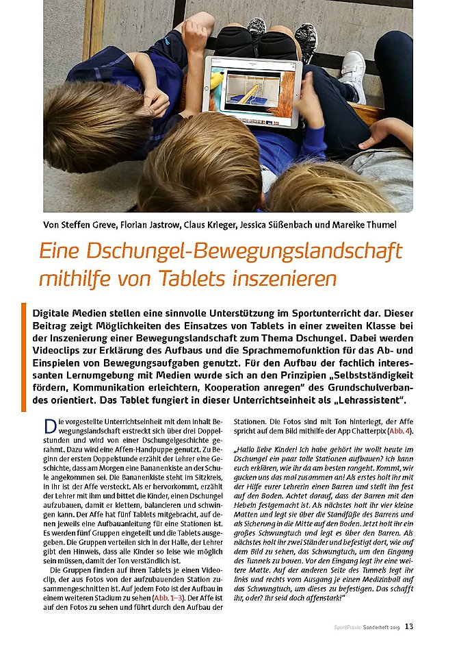 Auf diesem Bild sehen Sie das Produktbild 1 fr EINE DSCHUNGEL- BEWEGUNGSLANDSCHAFT MITHILFE VON TABLETS INSZENIEREN